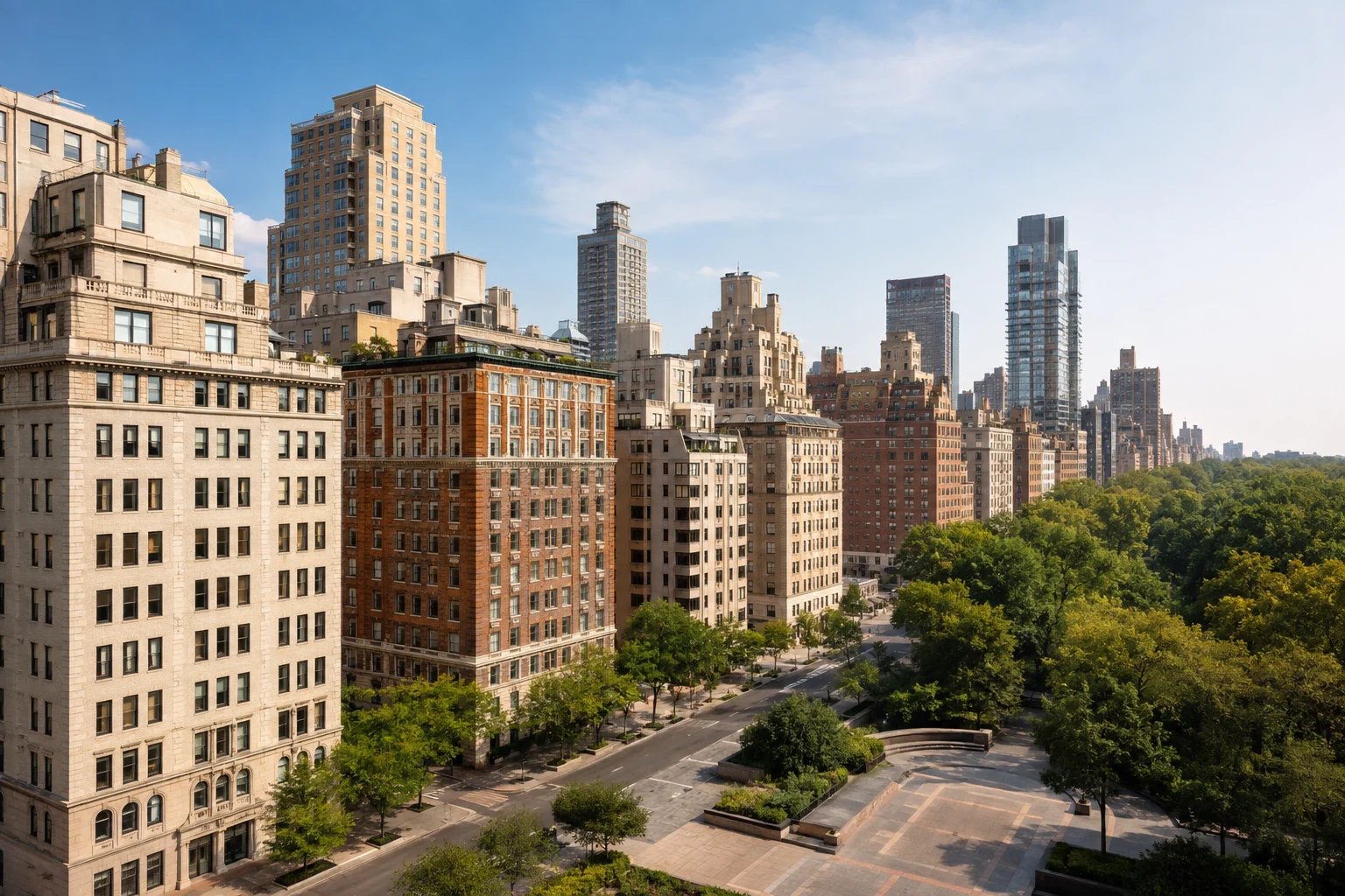 Wohngebäude nahe Columbus Circle und Central Park West